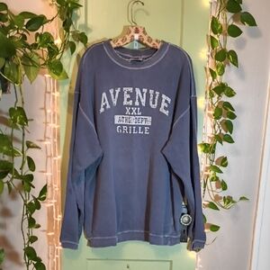 Men's 🆓 Avenue Grille Authentic Pigment Distressed Oversized 2XL Crewneck
